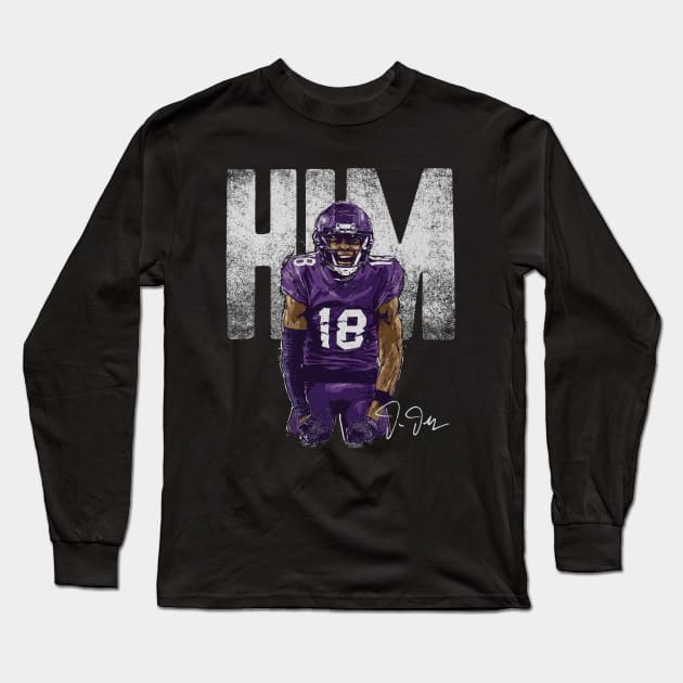 Justin Jefferson Minnesota Him Bold Long Sleeve T-Shirt by Chunta_Design